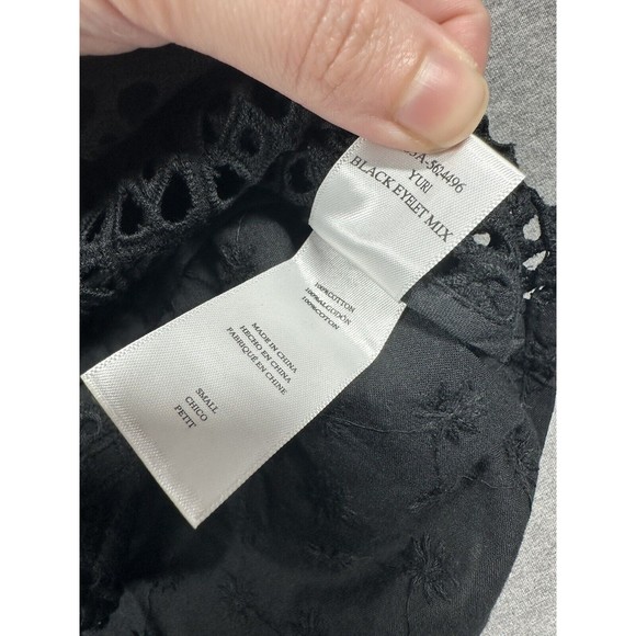 NWT Rails‎ Yuri Black Eyelet Shirt Short Sleeve Oversize Womens Small $27 - Picture 6 of 9